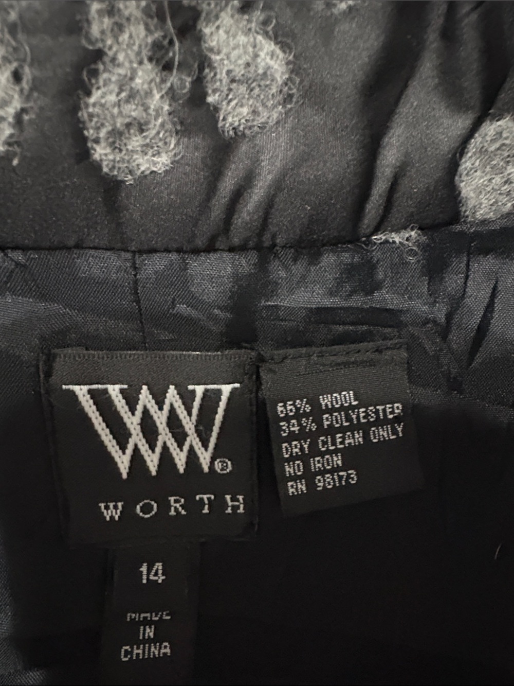 W by Worth black wool blend vest size 14 - Picture 4 of 9